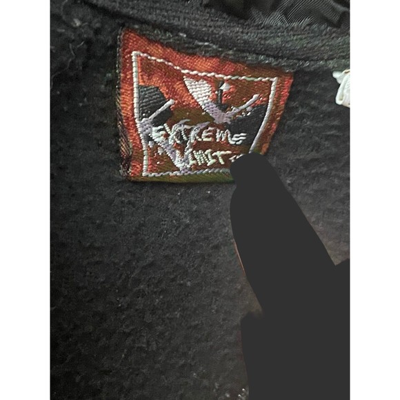 Girls Y2K Extreme Limit Black 3/4 Zip Up Fleece Hooded Jacket size 7/8 - Picture 3 of 6